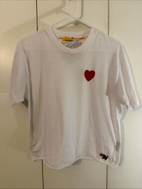 Aviator Nation White Tee with Red Heart